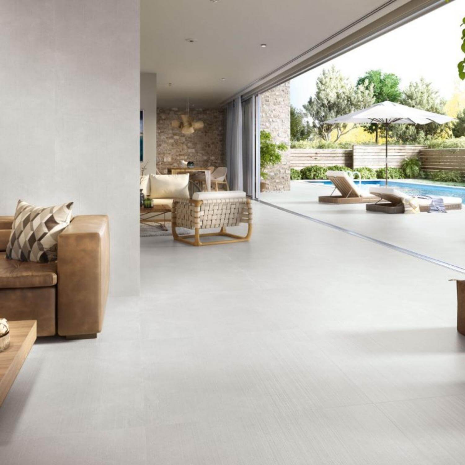 Brooklyn concrete ourdoor tiles in indoor & outdoor setting