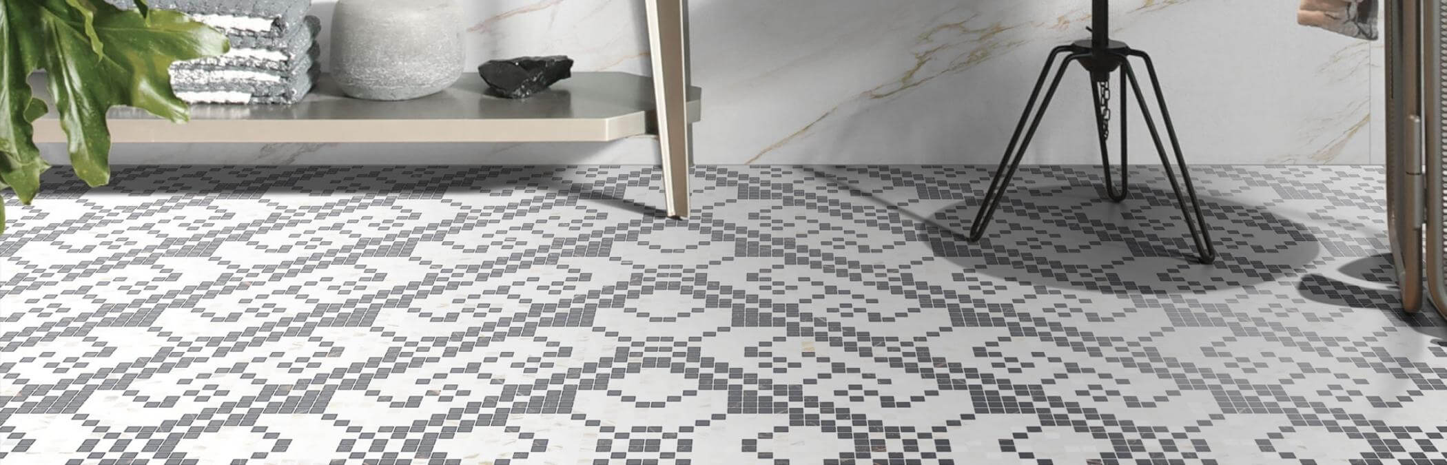 Floor Tiles shown in a home setting