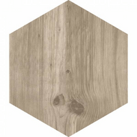 Natural colour wood effect tile in Hexagonal shape