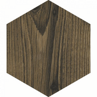 Tobacco colour wood effect tile in Hexagonal shape