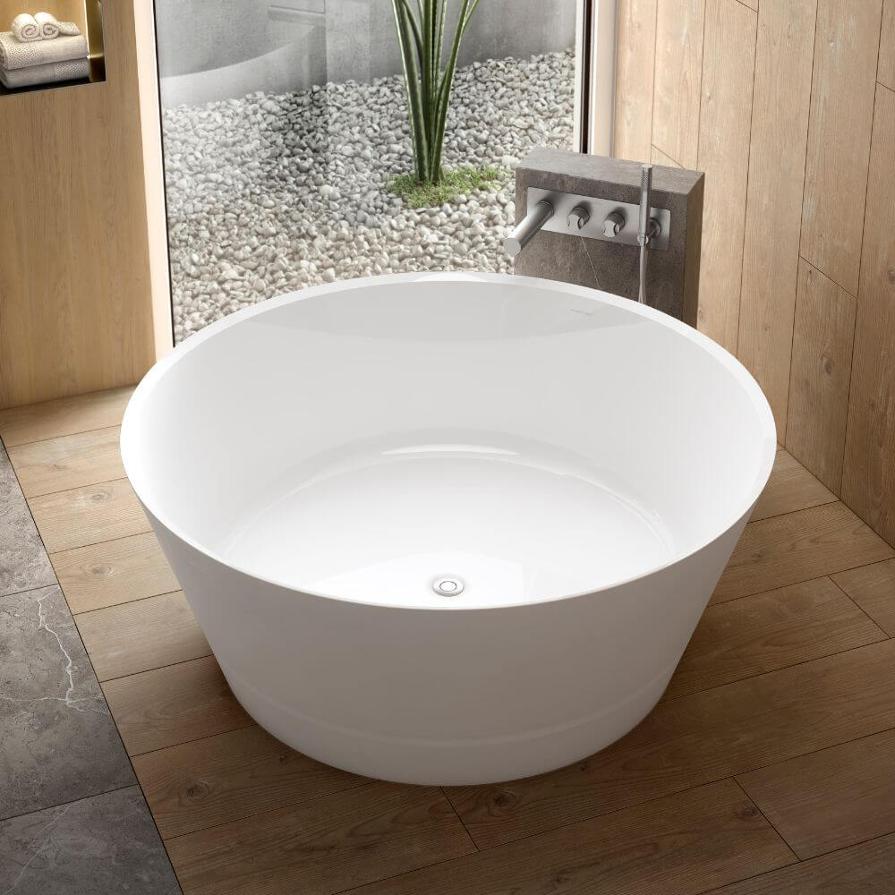 Taizu freestanding round bath side view