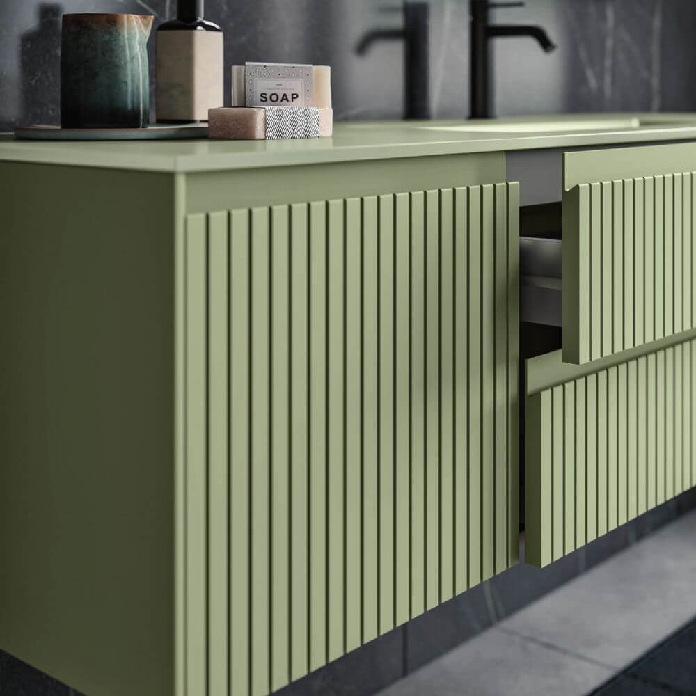 Tricot_Wood_Bathroom_Unit_in_Loden_green_Matt_Colour_sideview
