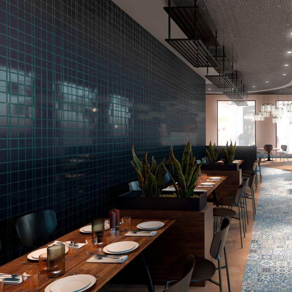 Cobalt Frame tiles in resturant