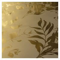 Gold Tile with Flowers on it