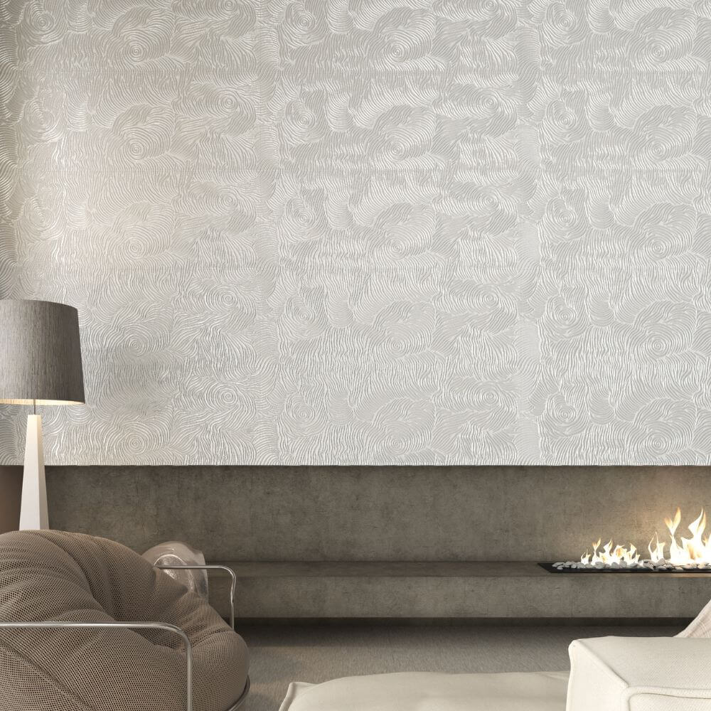 Glam White tiles in living area