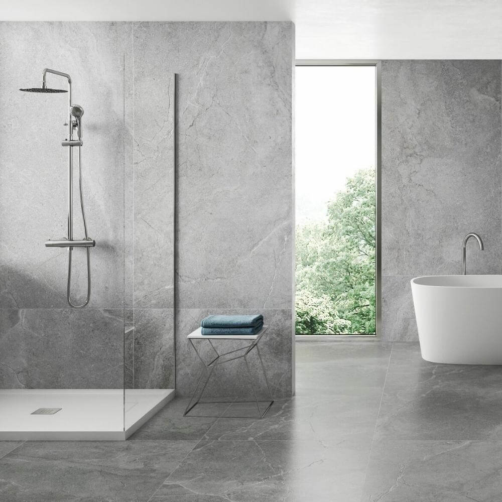 Lucca grey soft 90x90 in bathroom 2