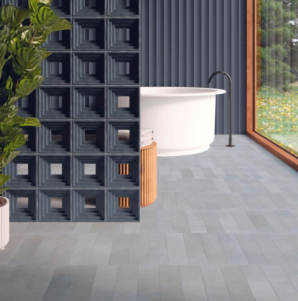 Bathroom design service with tiles & bath