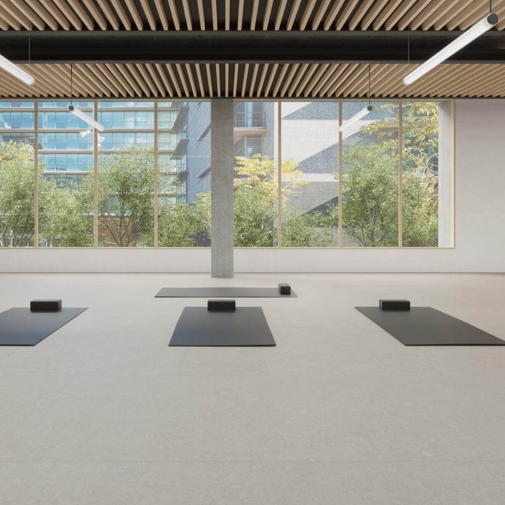 ghent beige tiles in yoga area