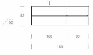 Extreme 01- 1600 Vanity and integrated basin dimentions