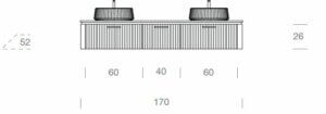 Lame 02 - 1700 Vanity and counter top double basin dimentions