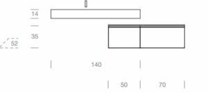 Moon 10 -1400 Vanity & Intergraded basin dimentions