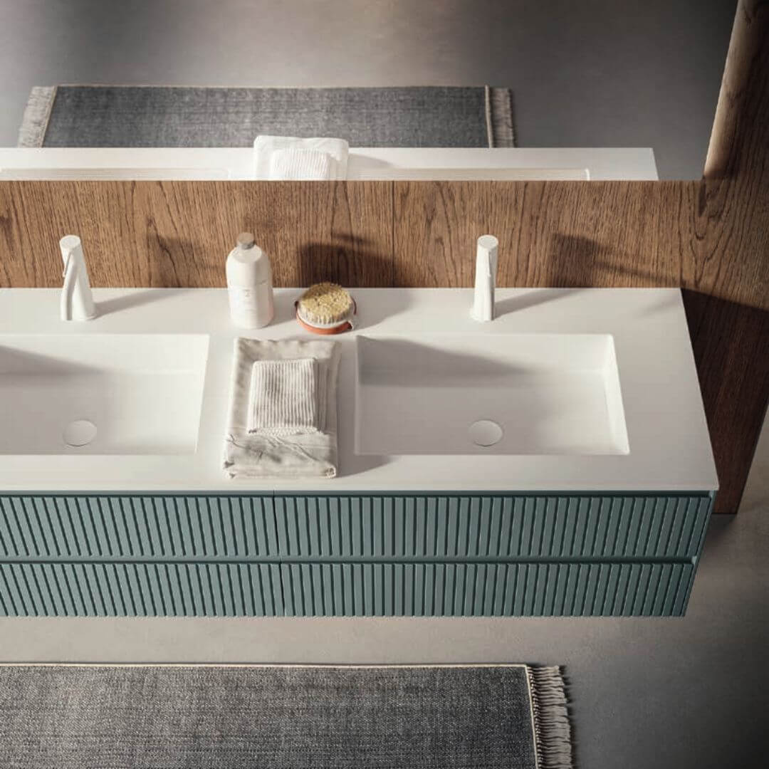 Tricot 10 - 800 Vanity and double basin unit overhead view