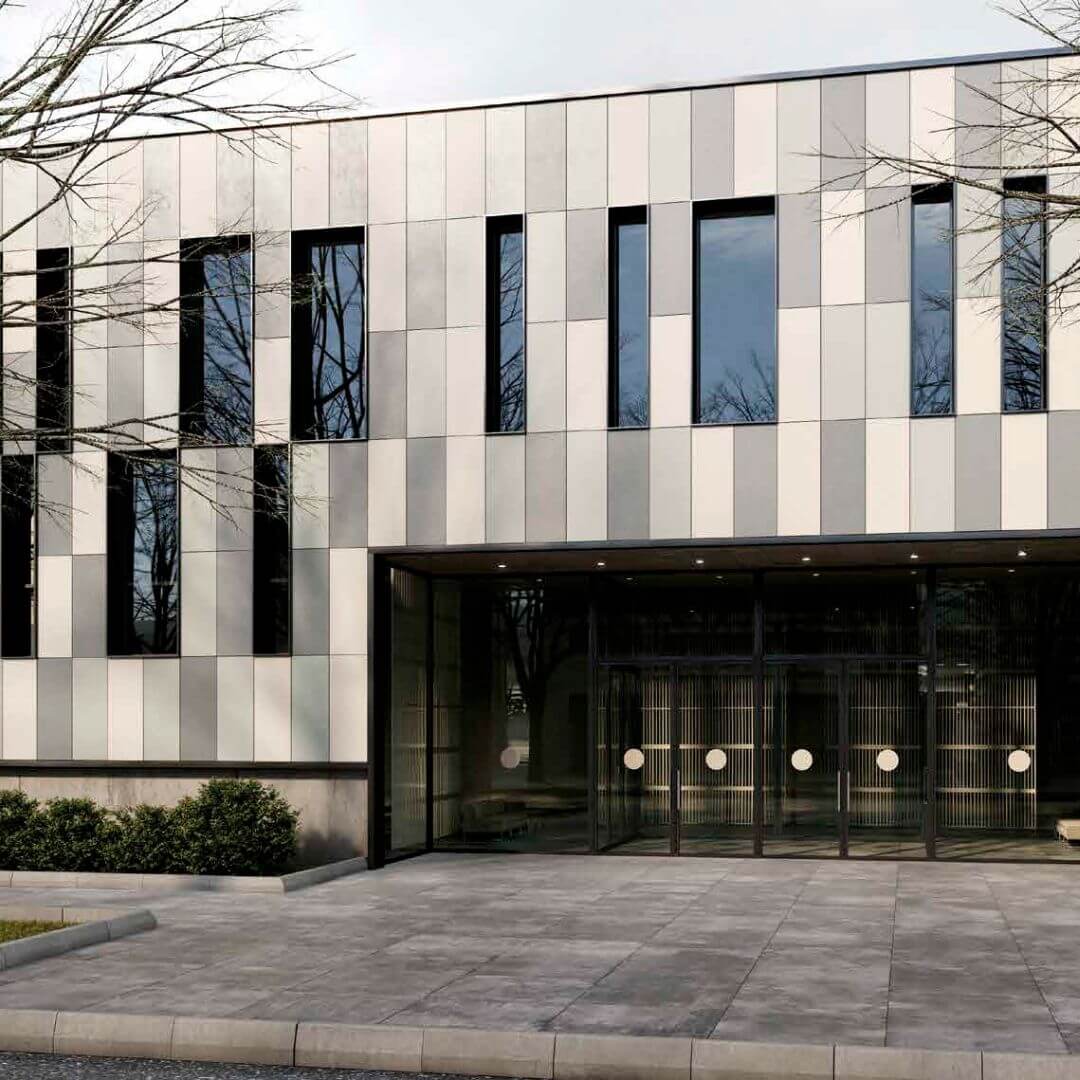 Ventilated Facades in a building in multicolour