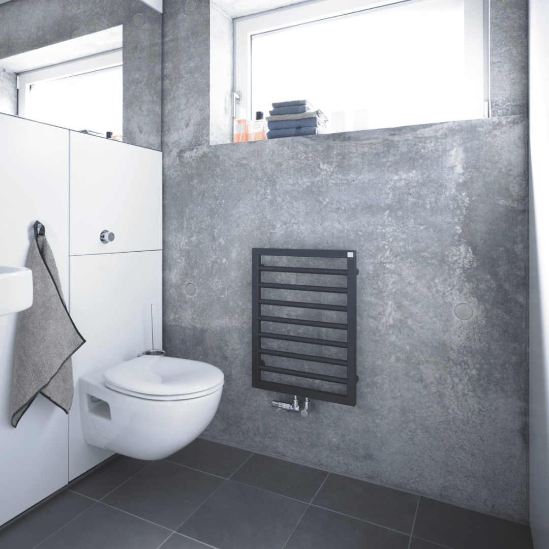 Black Subway Electric Radiator in Bathroom