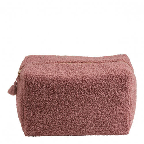 Bouclette pink rectangular toiletry bag - Large mode